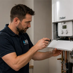 Gas Safe engineer carrying out a boiler installation in York