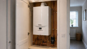 New gas boiler installed in airing cupboard in York home New gas boiler installed in airing cupboard in York home